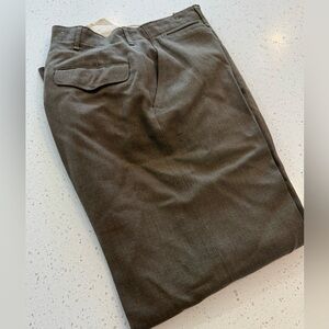 WW2 US Army Field Trousers Wool Pants OD Military M1937 30X31 Vintage FLAWS. Ple